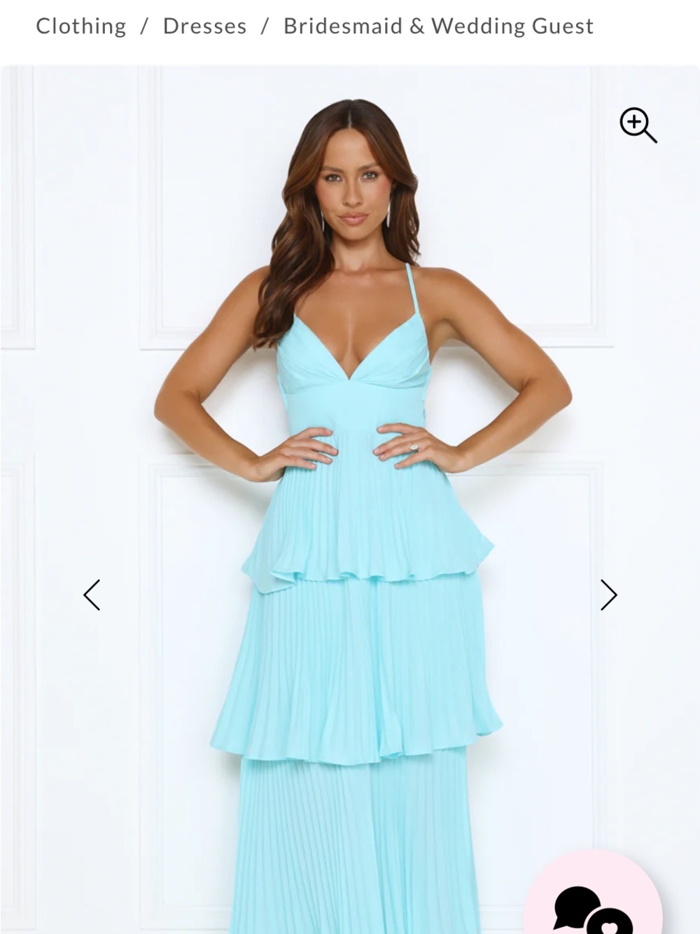 Hello Molly Ice Blue Tiered Pleated Maxi Dress NWT Size large - Picture 2 of 3